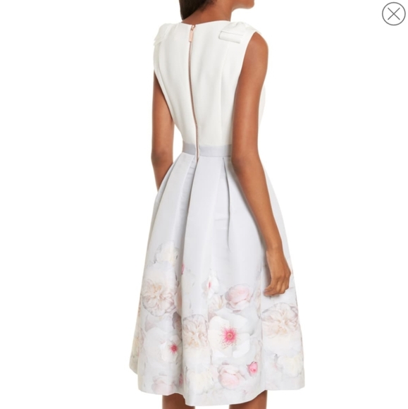 đNWTđ TED BAKER BOW SHOULDER MIDI DRESS - Picture 4 of 7